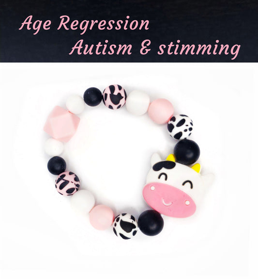 Silicone Chewable Stimming Cow Bracelet