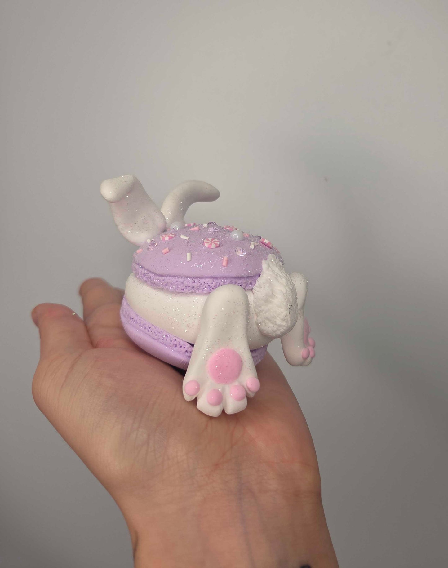 Adorable Bunny in Macaroon Prop, Whimsical Adorable Easter Decor