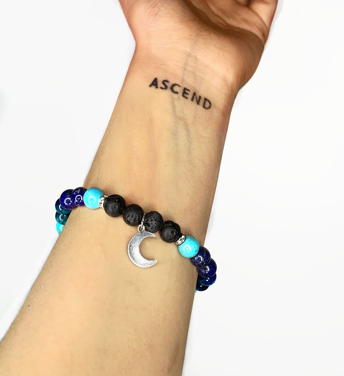 Anxiety Support Crystal Diffuser Bracelet (Customizable Charm) Blue