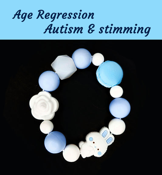 Silicone Chewable Stimming Blue Bunny Bracelet
