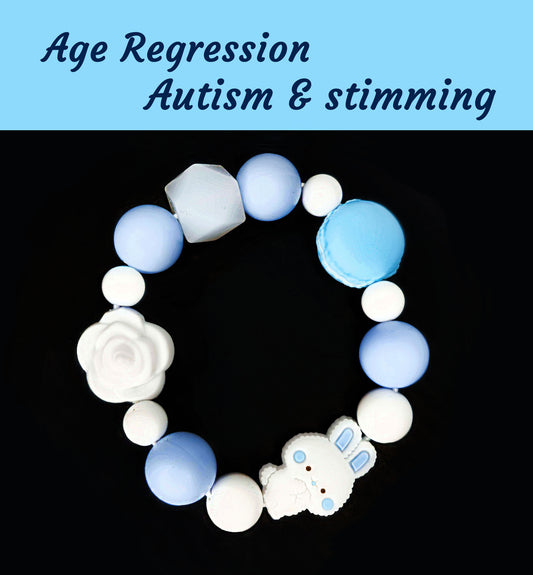 Silicone Chewable Stimming Blue Bunny Bracelet