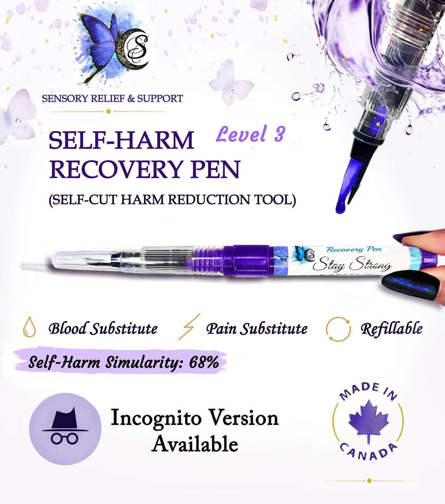 Relief & Recovery Pen | Level 3 (Self-Cut Harm Reduction Tool)