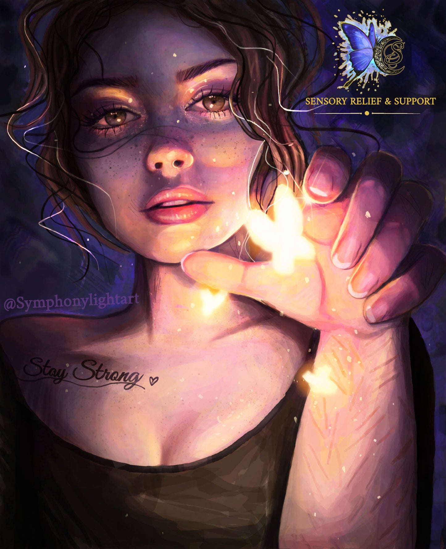 Art Print "Stay Strong" (Amanda Todd contribution piece) + Wristbands