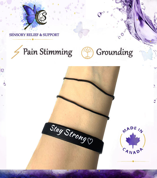 Stay Strong Wrist Band & Rubber Bands (Amanda Todd inspired Harm Reduction tool)