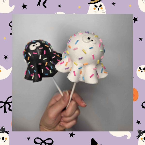 Fake Spooky Ghost Cake Pops, Spooky & Whimsical Decor, Fake Bakes