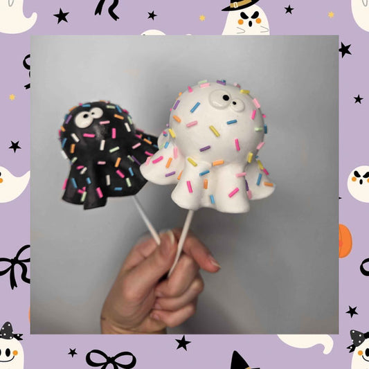Fake Spooky Ghost Cake Pops, Spooky & Whimsical Decor, Fake Bakes
