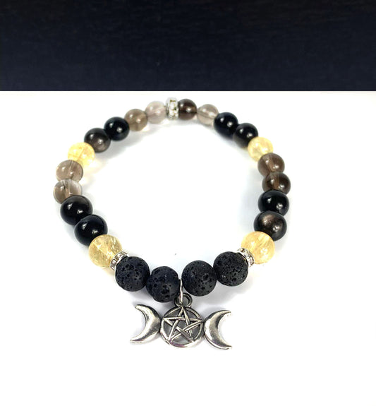 Depression & ADHD Support Crystal Diffuser Bracelet (Customizable Charm) Yellow/Brown